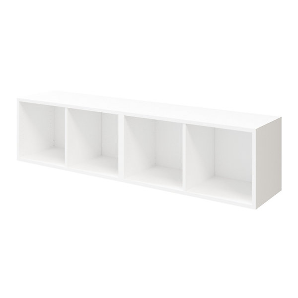 Meuble de rangement 4 cases blanc GoodHome Atomia H. 37,5 x L. 150 x P. 35 cm