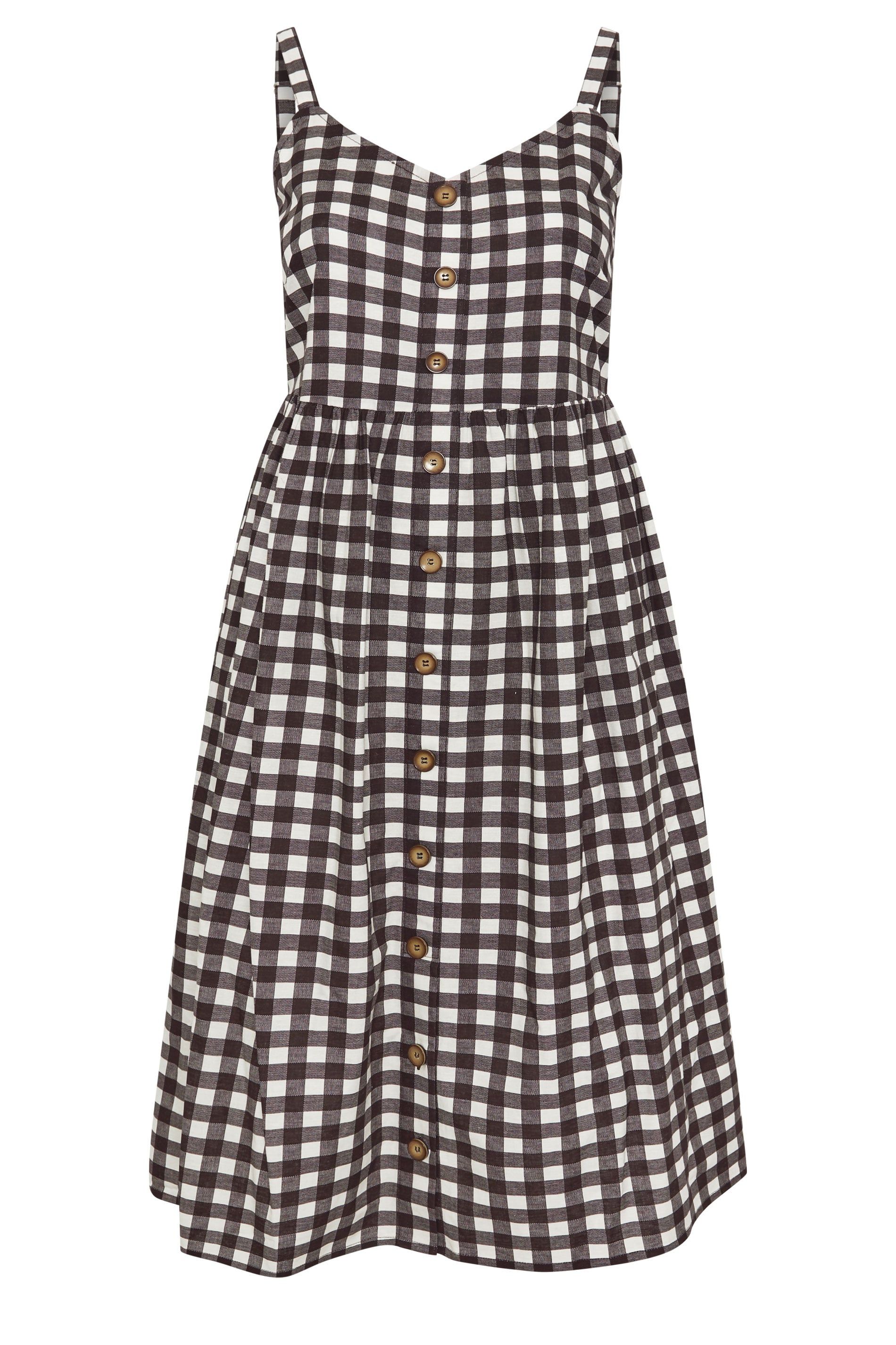 Yours Gingham Linen Midi Dress