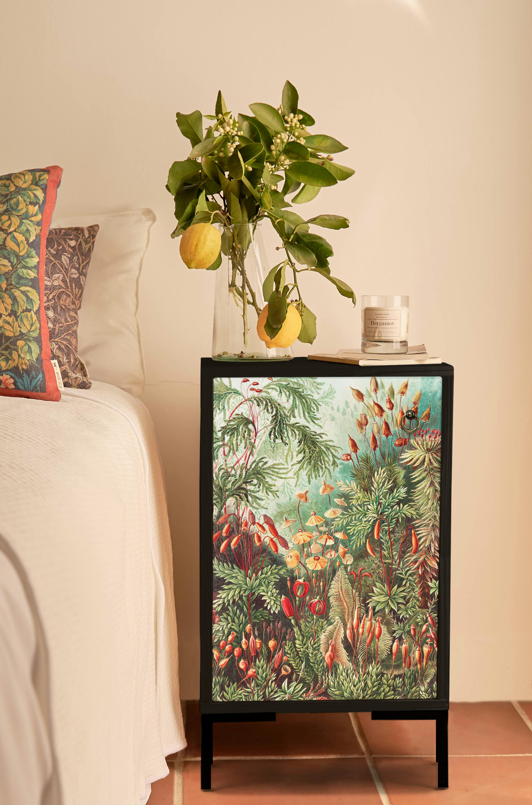 MALASIA - Table de chevet en MDF avec imprimé floral multicouleur malasia