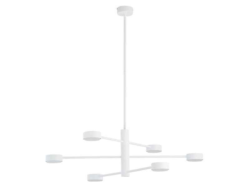 Lampa wisząca Orbit 6-punktowa stalowa biała