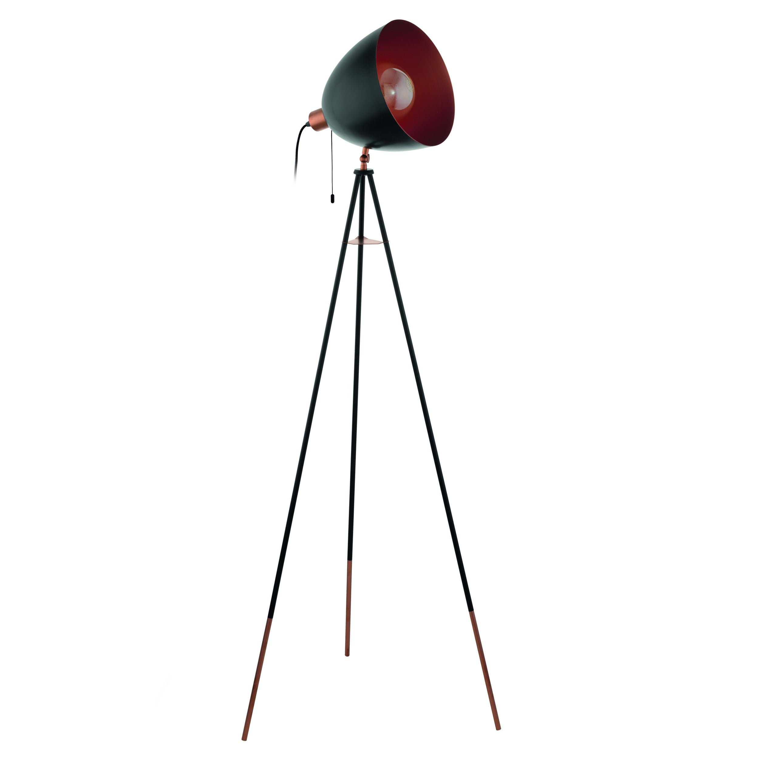 EGLO vloerlamp Chester - e27 - 149,5 cm - zwart, koper