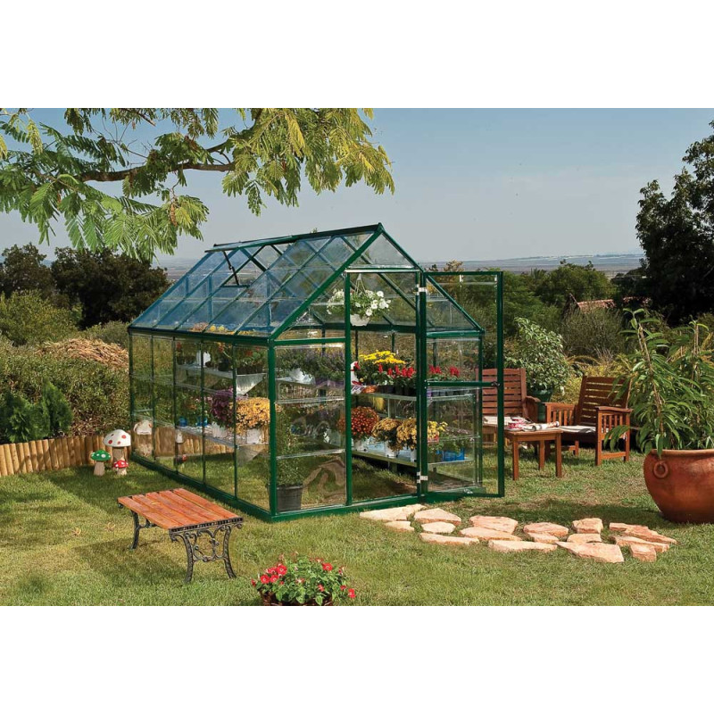 Serre en polycarbonate Harmony verte 5,4 m² CANOPIA