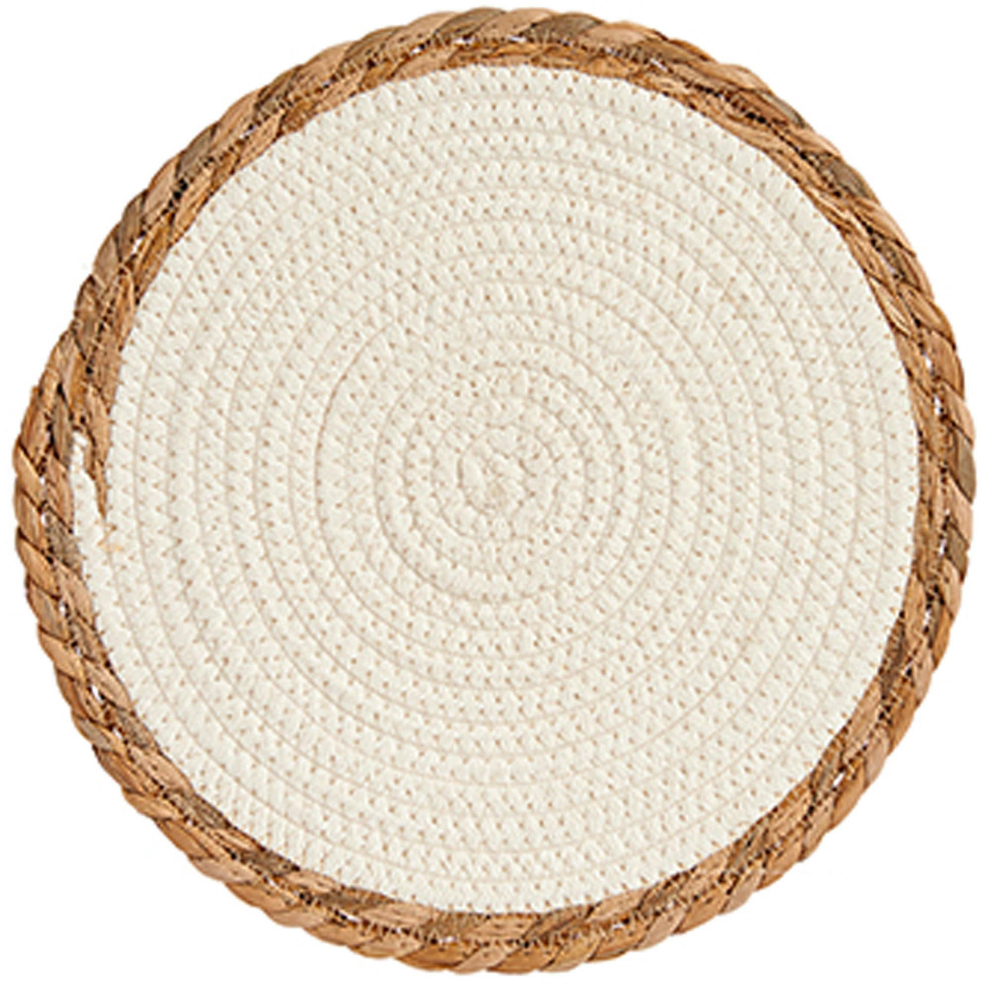 - Set de table rond bords fibres naturelles 30cm