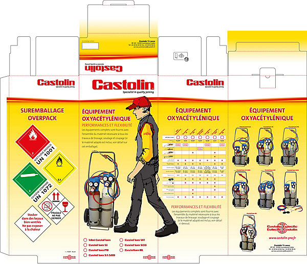 Chariot gaz oxygène acétylene complet Castolin 1m3