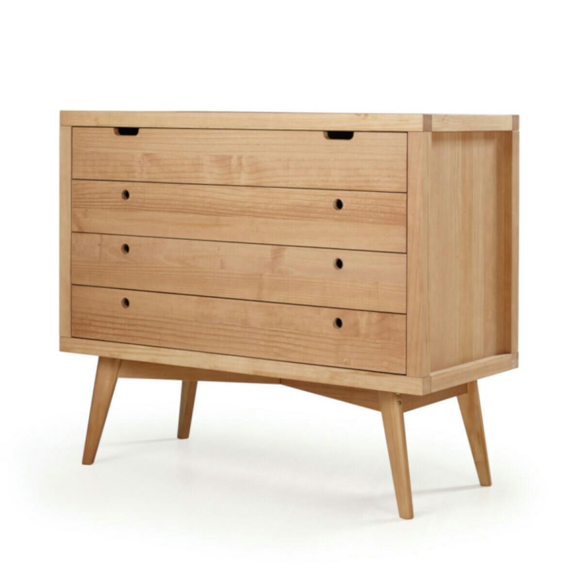 MARLEY - Commode 4 tiroirs effet bois naturel