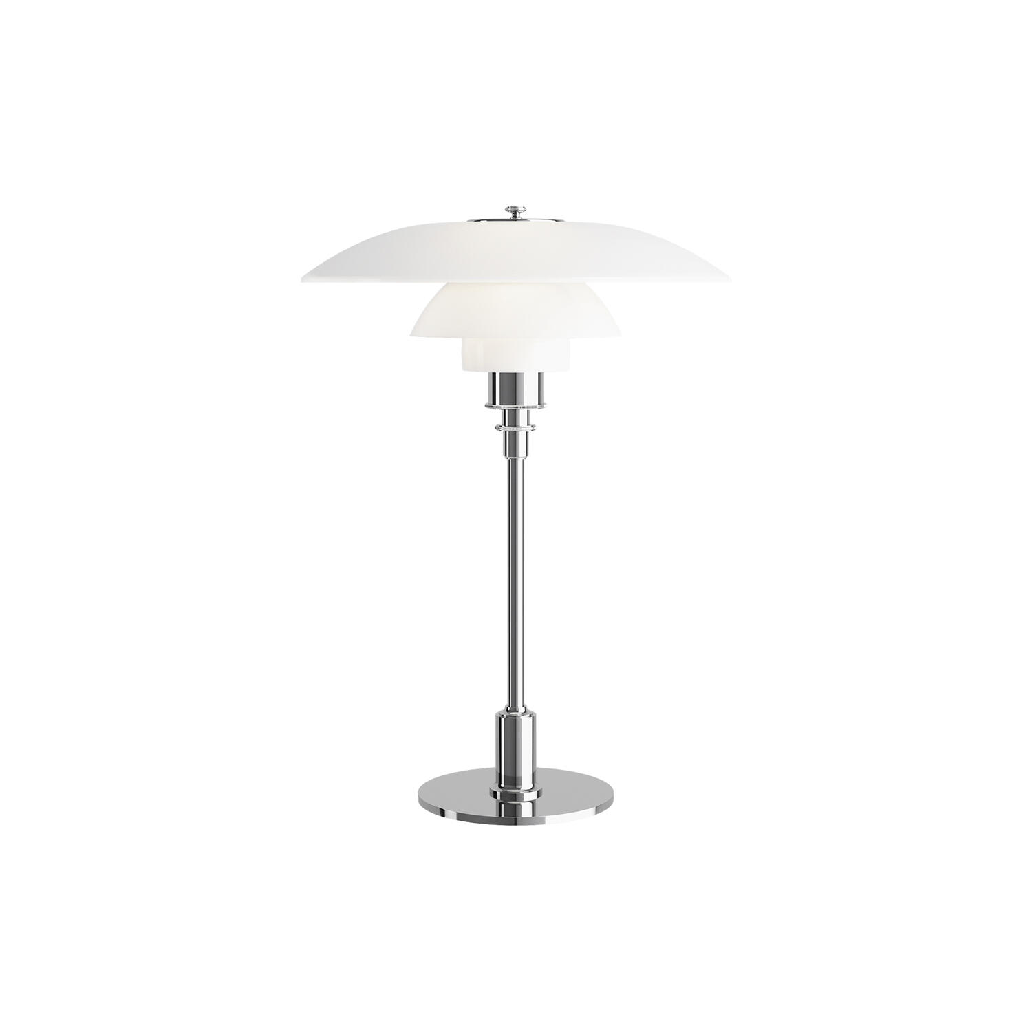 PH 3&frac12;-2&frac12; glas bordlampe, krom