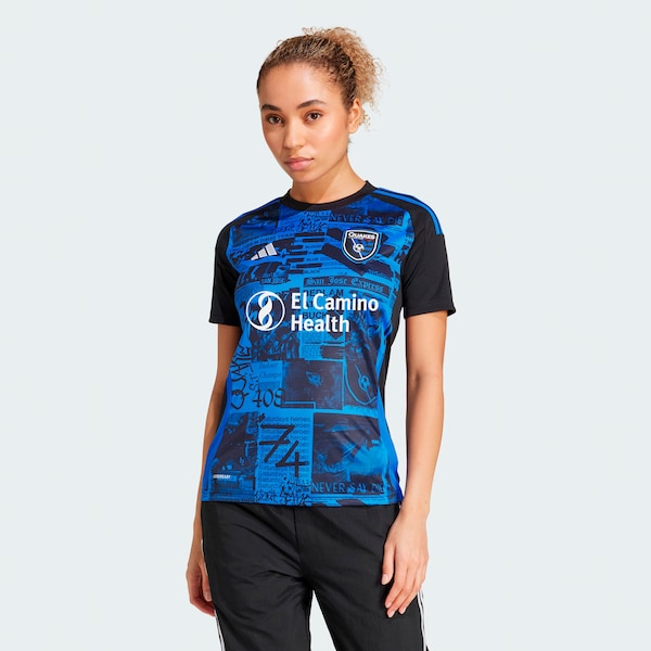 San Jose Earthquakes adidas Women's 2025 Headliner Replica Jersey - Black