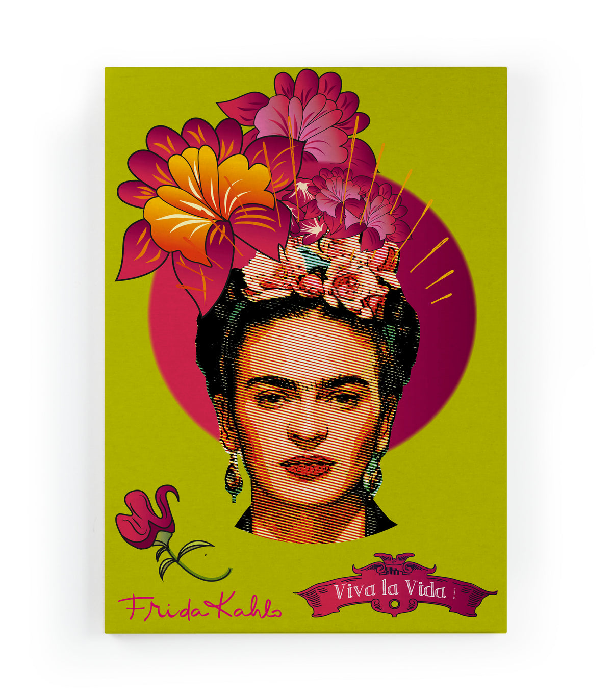 Canvas 60x40 Afdruk Frida Groen