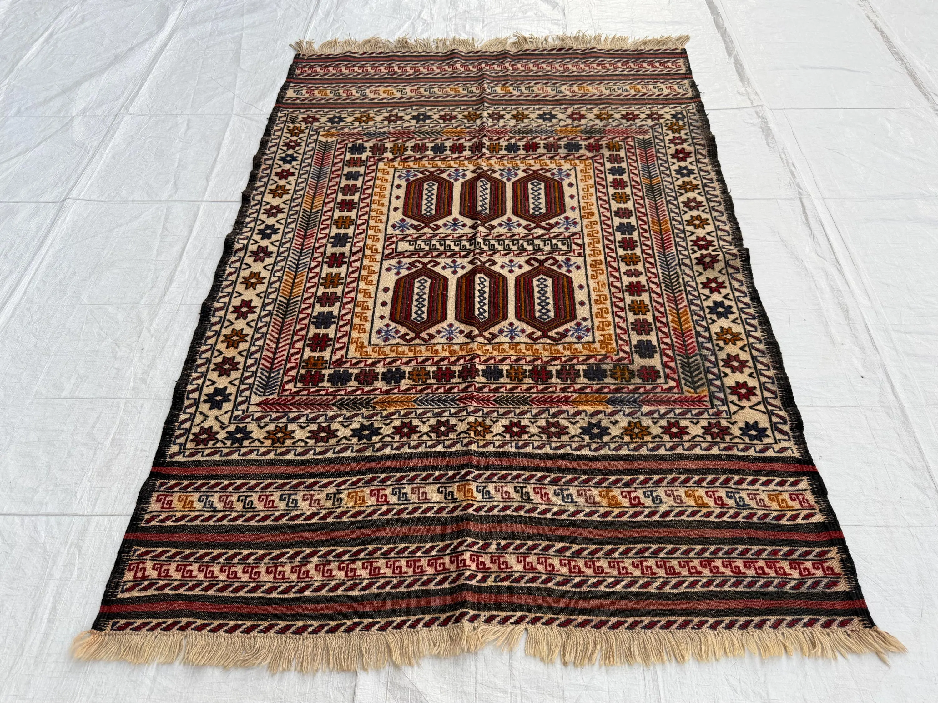 Luxury 4x6 Kilim Rug, Afghan Hand-Knotted Oriental Flatweave Carpets, Home & Living