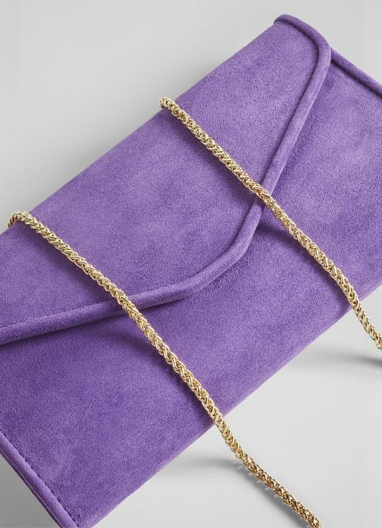 Dominica Plum Suede Clutch Bag