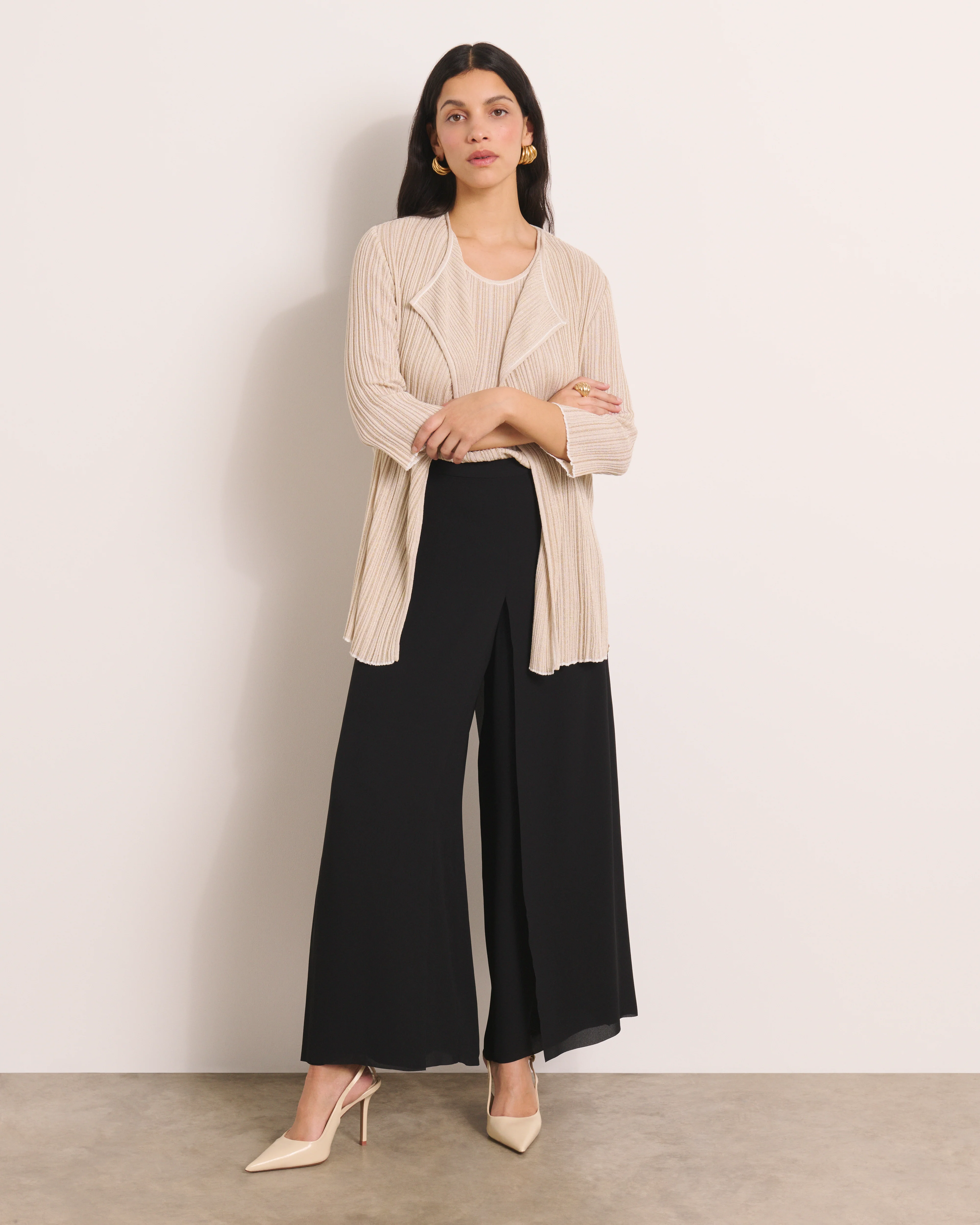 Pantalon noir large et fluide PLAZA13/13151/500