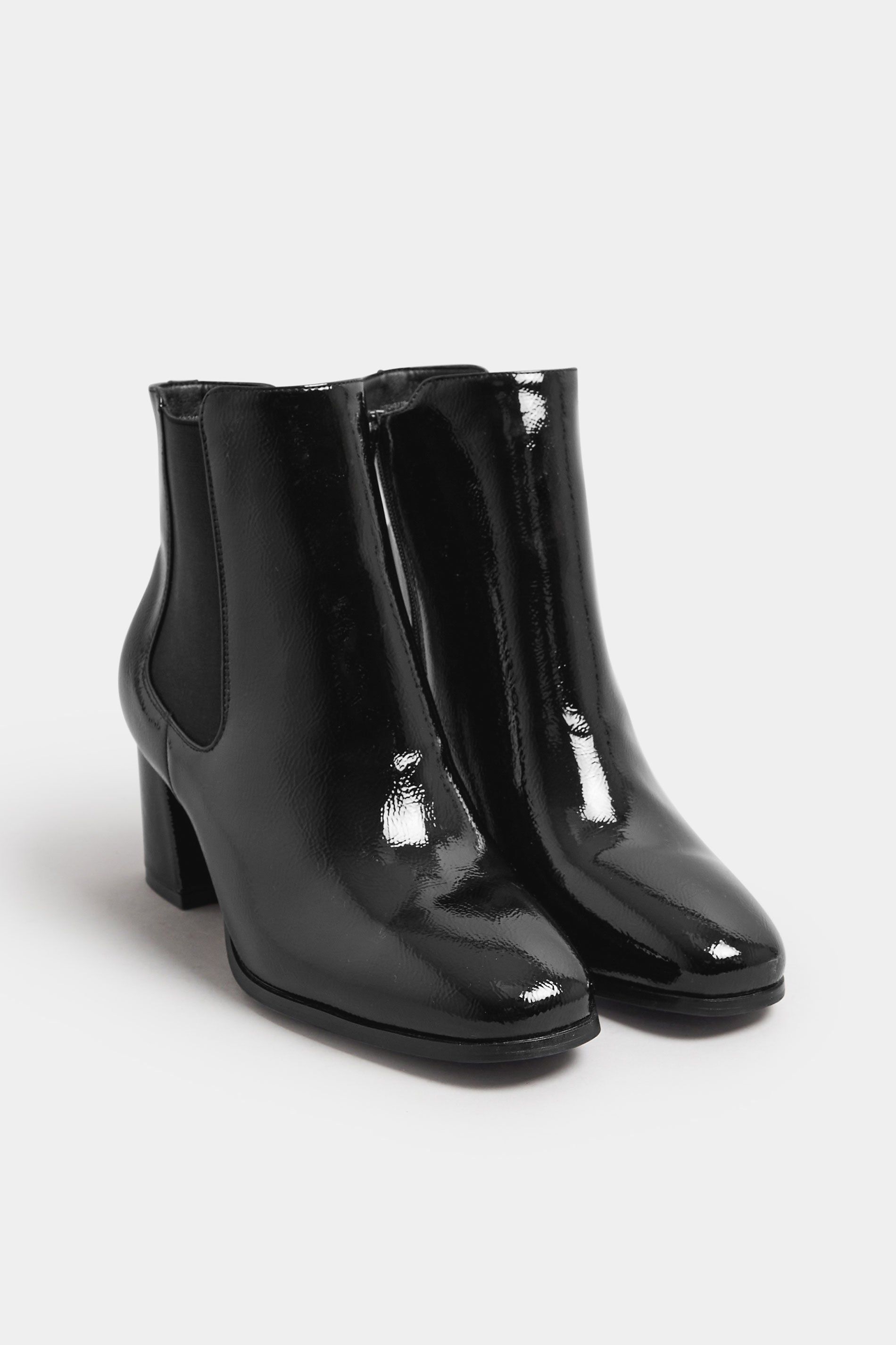 Yours Block Heel Chelsea Boots In Extra Wide EEE Fit