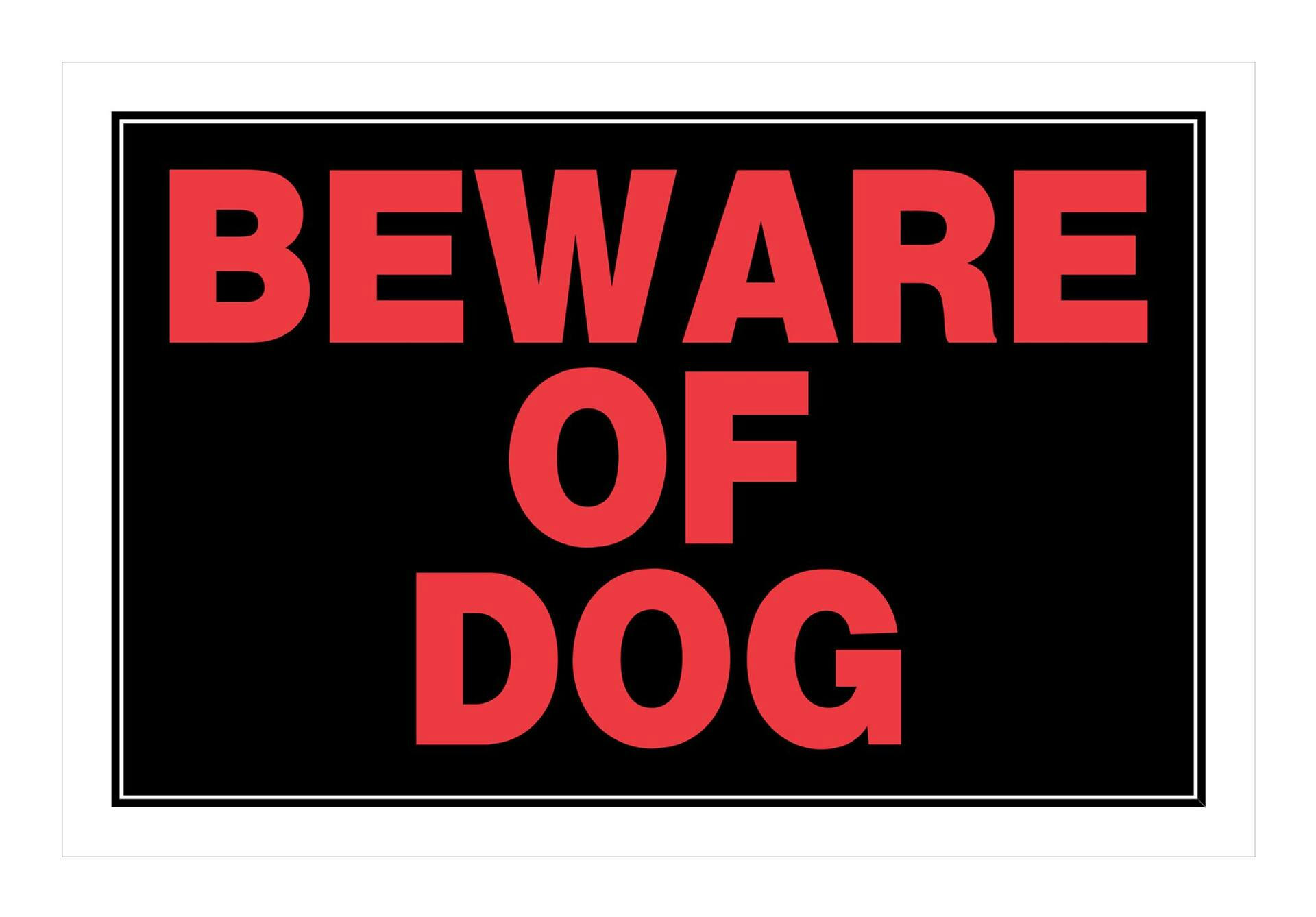 Hillman Self-Adhesive Beware Of Dog Sign, 8 x 12-in, Black/Red/White