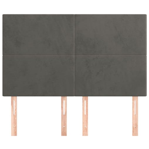 NNEVL Headboards 4 pcs Dark Grey 72x5x78/88 cm Velvet