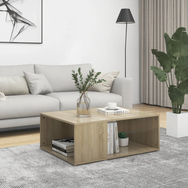Stolik Kawowy Ława Stół Dąb Sonoma 90x67x33 Półka Do Salonu Do Pokoju