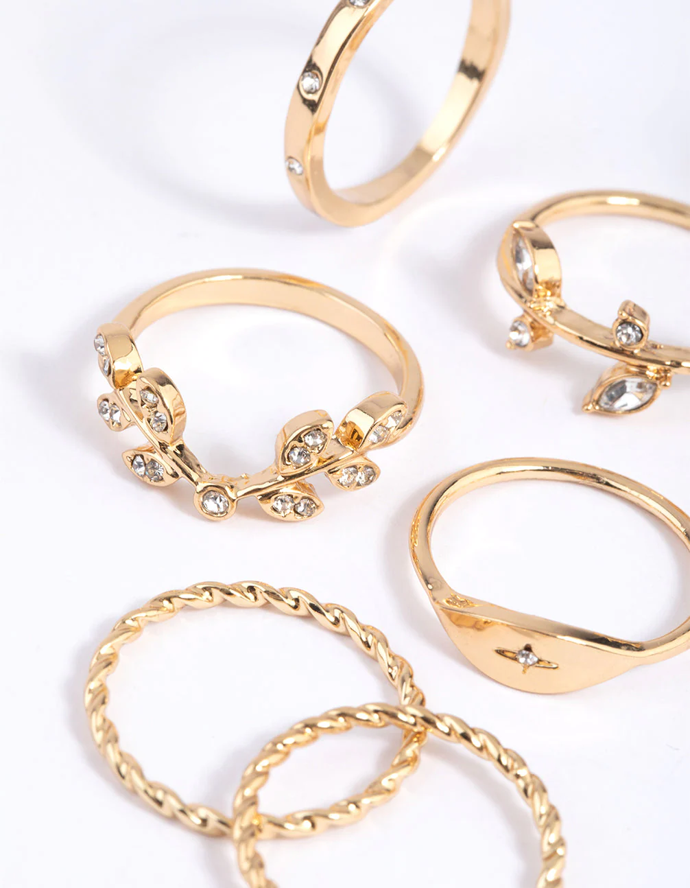 Gold Leaves Ring 8-Pack