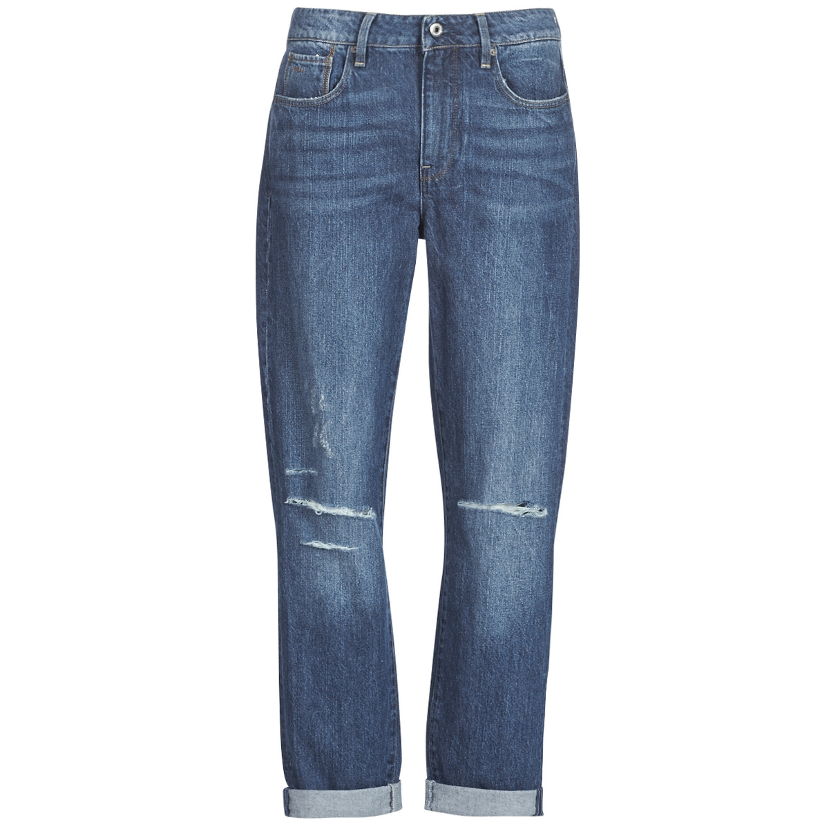 G-Star Raw - 3302 SADDLE MID BOYFRIEND - Blue / Medium / Aged