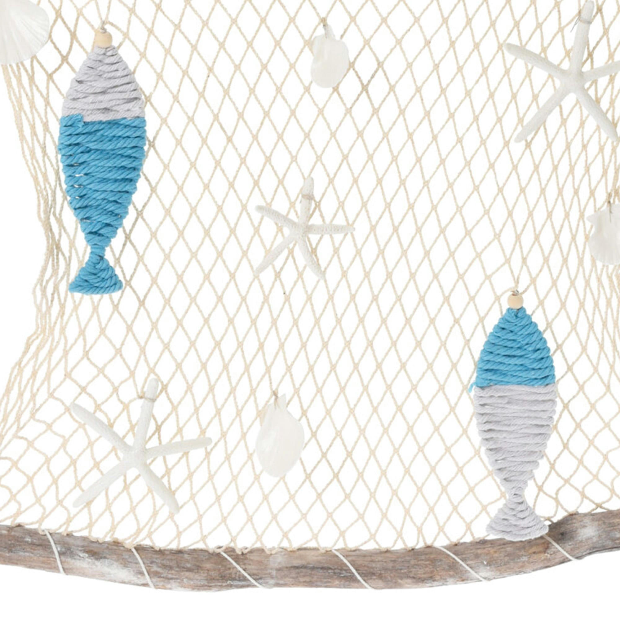 - Set de 2 filets de pêche décoratifs en jute et bois