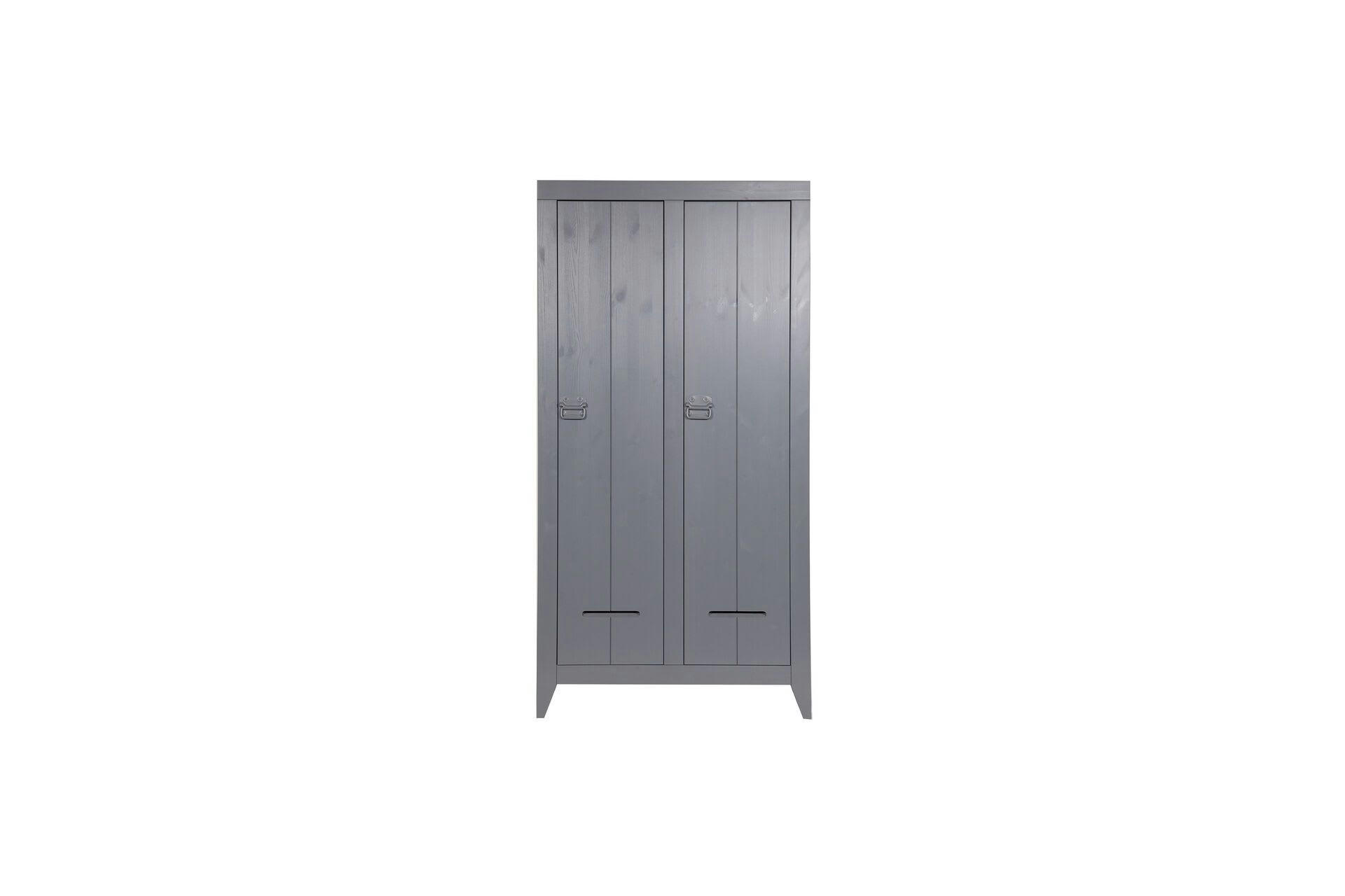 KLUIS - Armoire 2 portes en bois gris