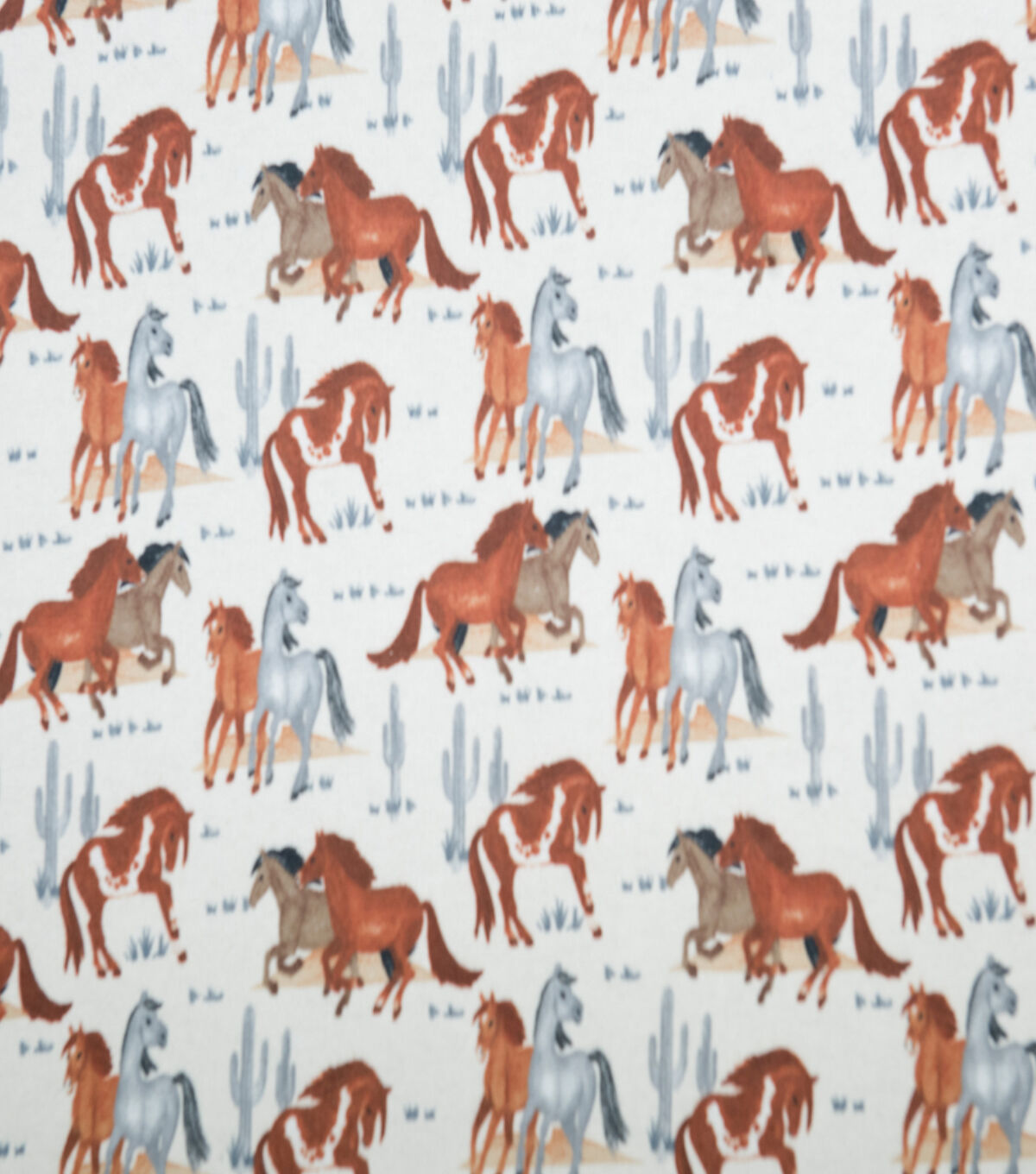 Super Snuggle Multi Horses Flannel Fabric