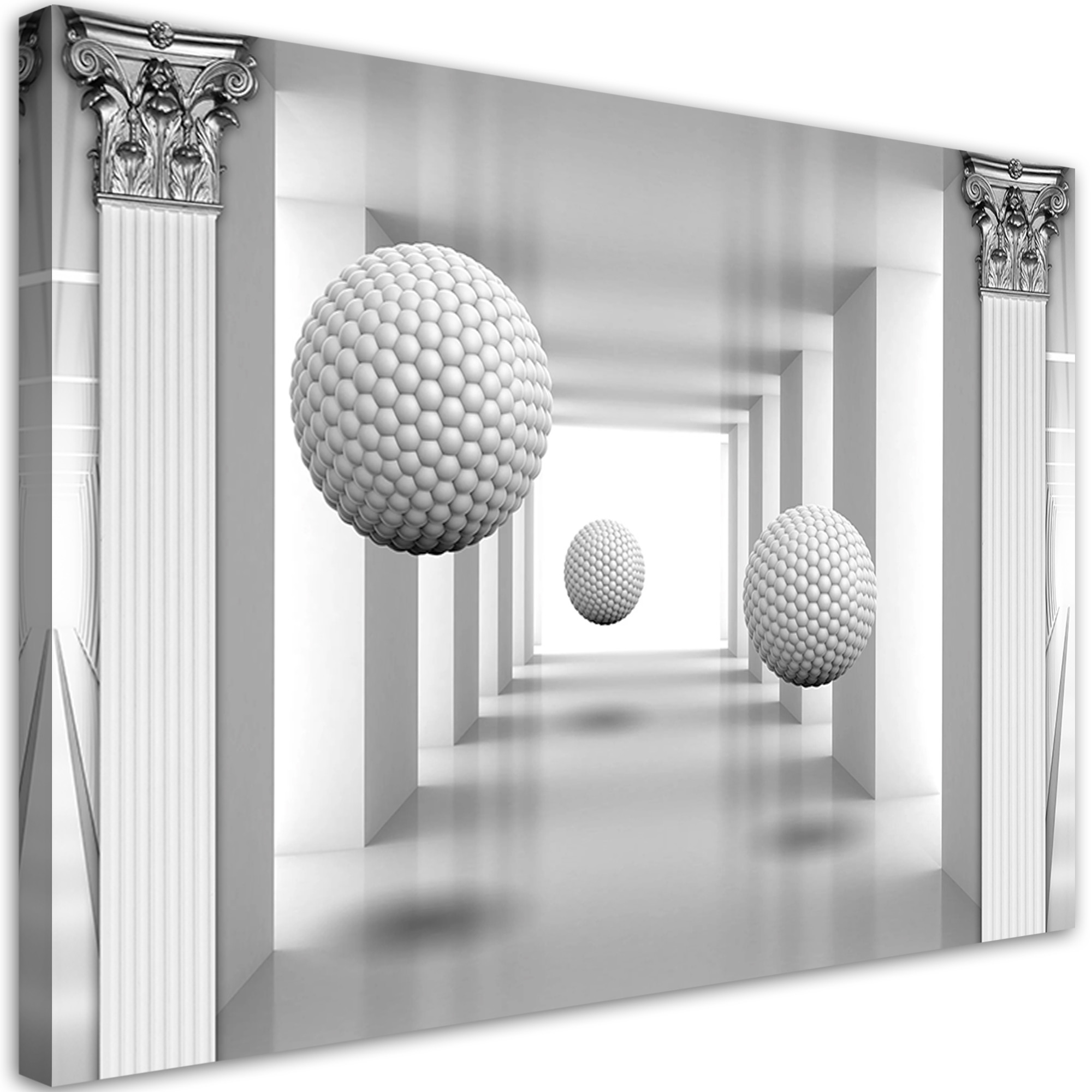Feeby Obraz na płótnie, Kule w tunelu geometria 3D 60x40