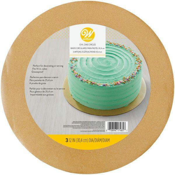 Wilton Gold Glitter Cake Boards, 12-in, 3-pk