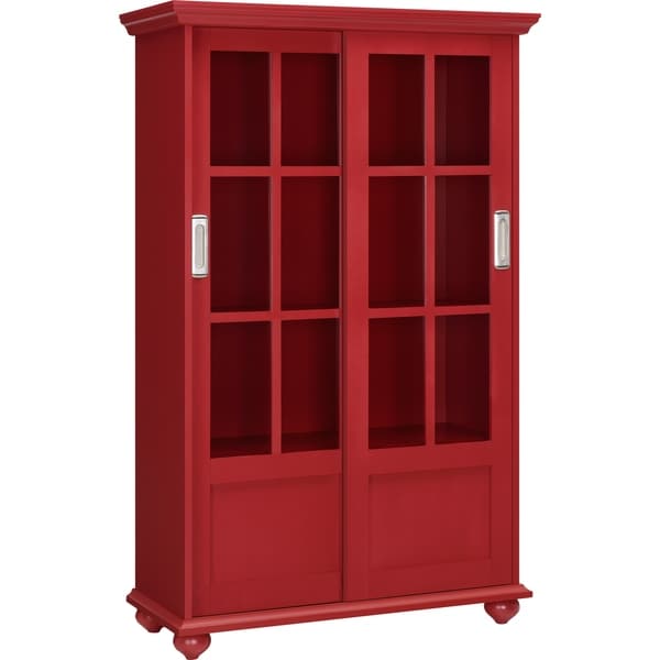 Avenue Greene Abbeywood Red Window Pane Doors Bookcase