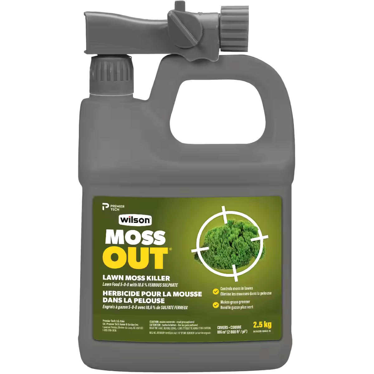 Wilson MossOut Moss Killer with Lawn Food 5-0-0, 2.5-kg