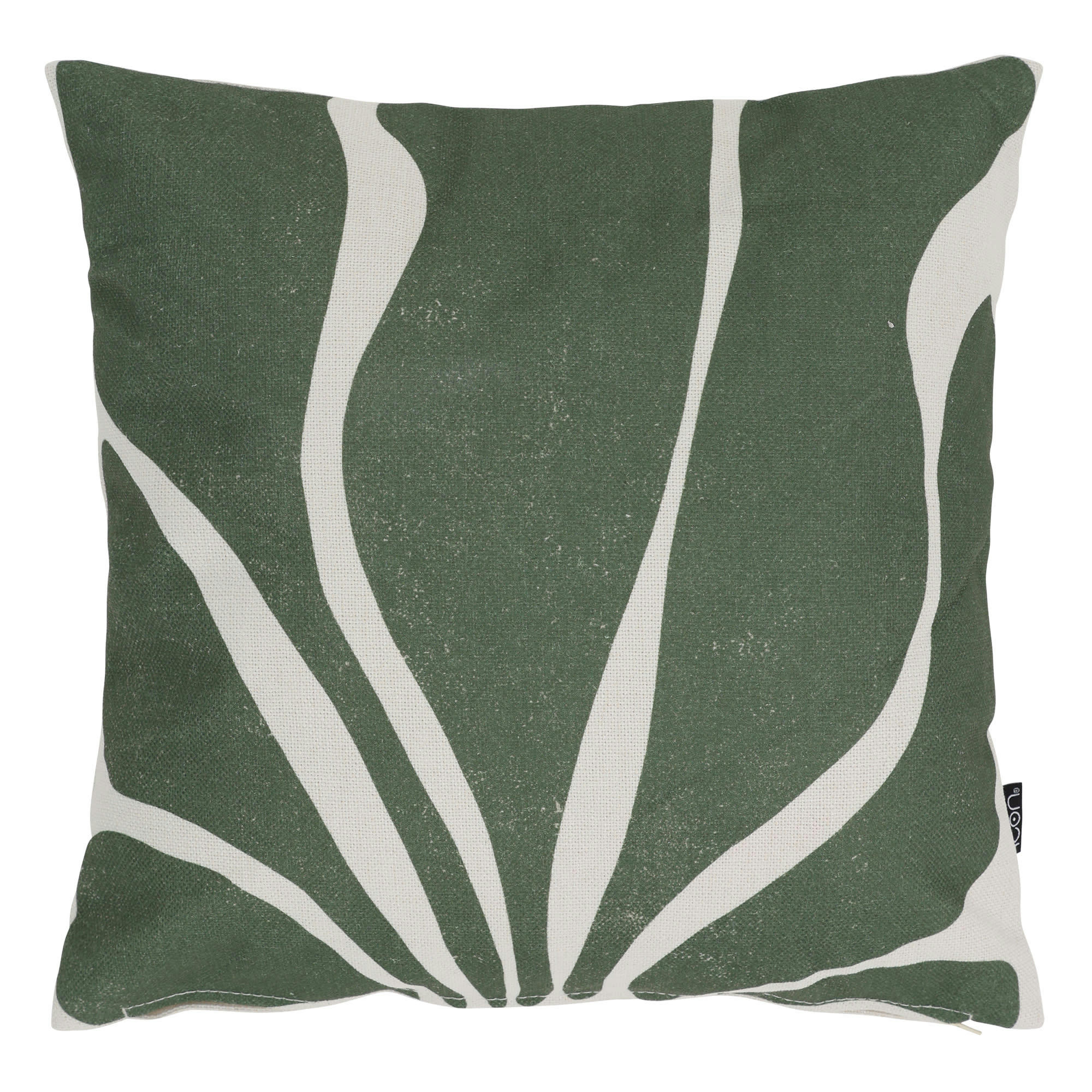 - Coussin à motif abstrait vert/naturel