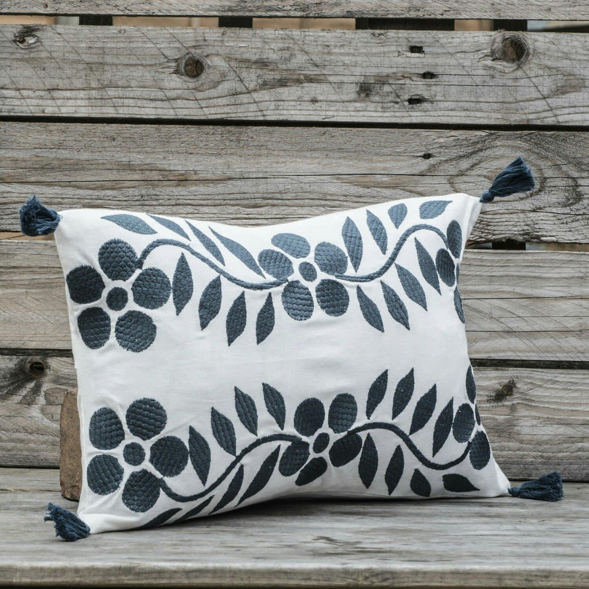 MATISSE - Housse de coussin coton  50x30 bleu nuit