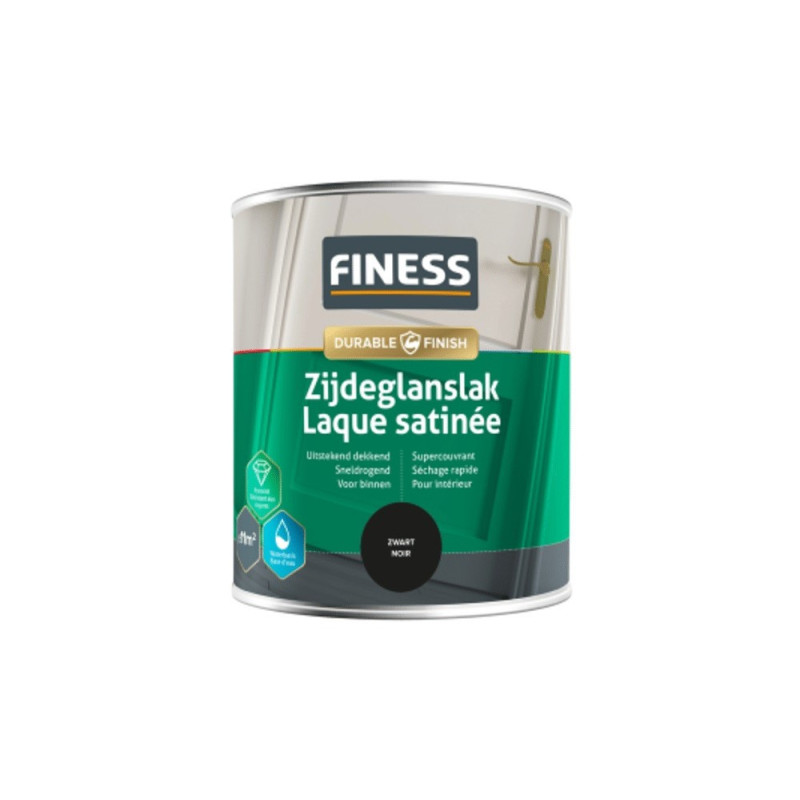 Laque satinée noire 0,75 L FINESS