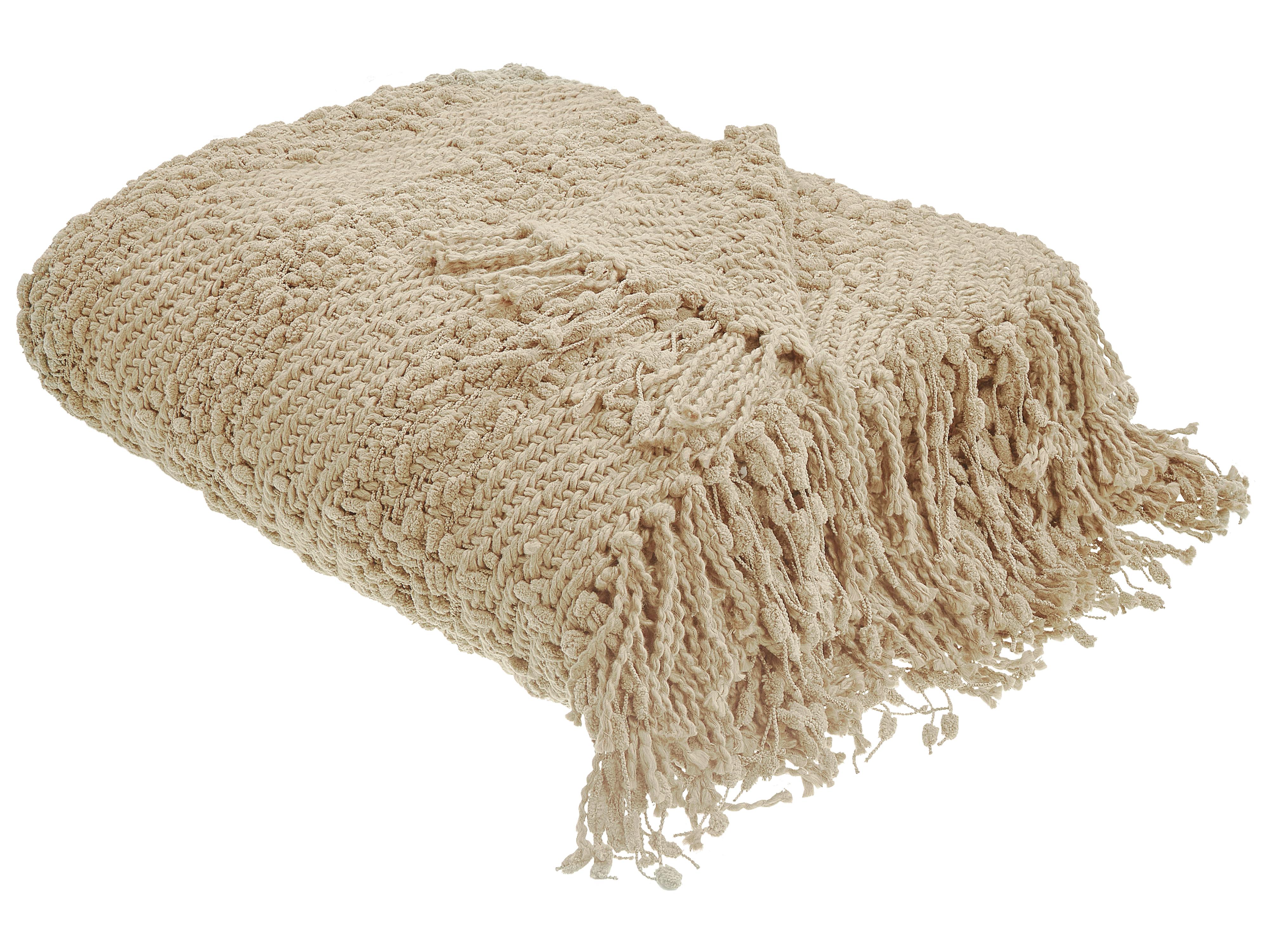 Blanket VELLA Cotton 150 x 200 cm Beige