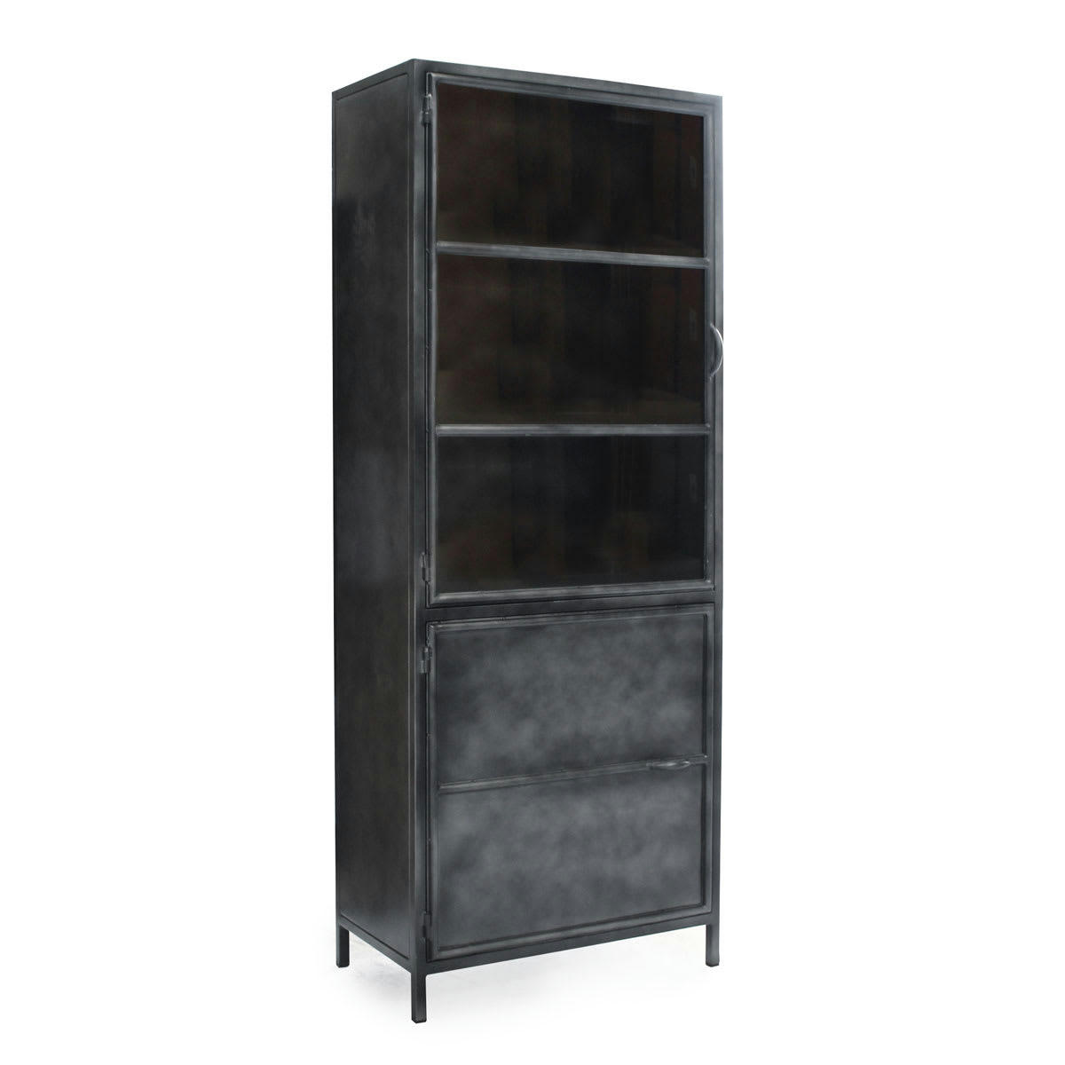 LOCKER - Vaisselier en métal gris 75 cm