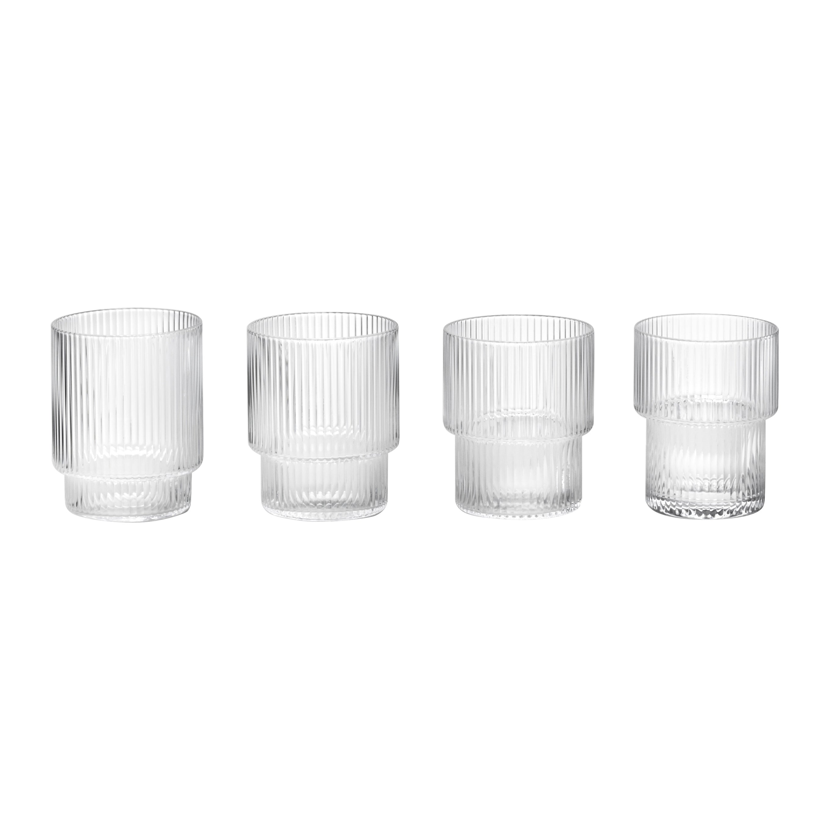 Ferm Living Ripple Drinkglazen Set van 4 - Clear