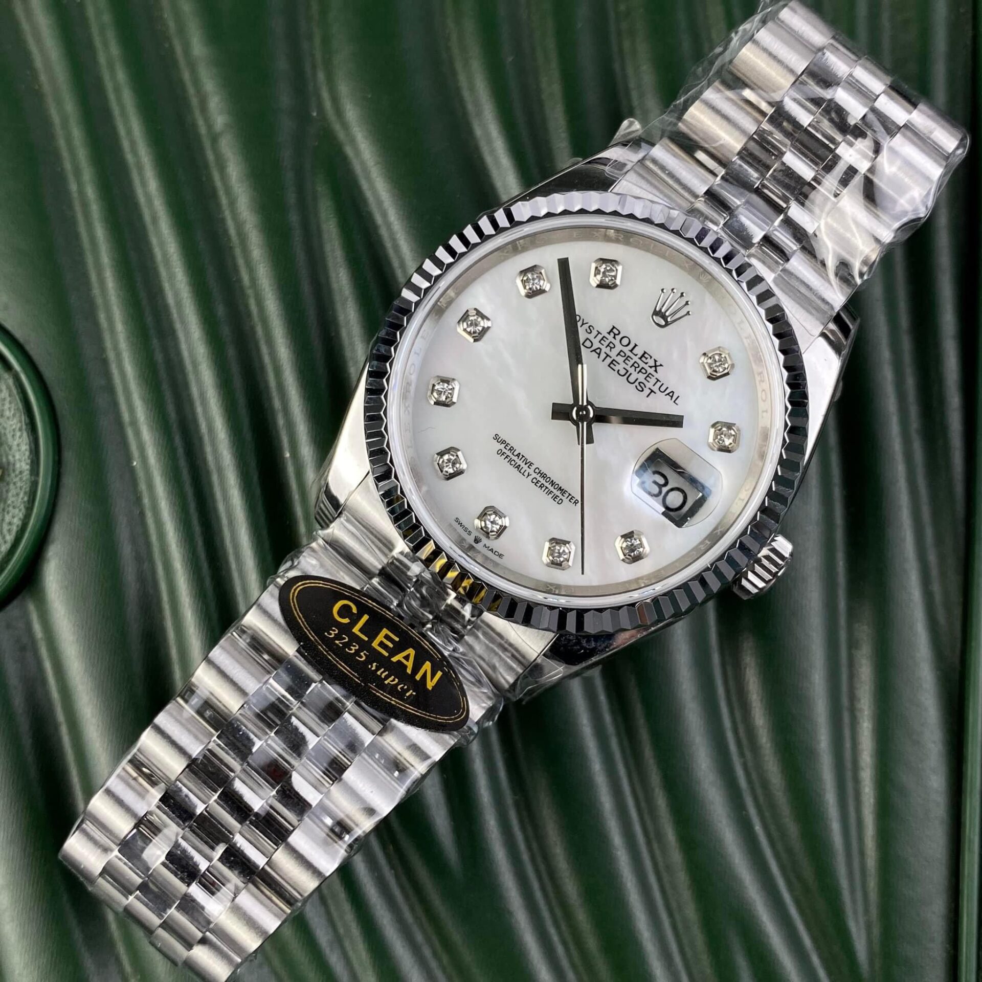 Rolex Datejust 126234 904L Steel MOP Dial CZ Diamonds 36mm Jub Super Clone