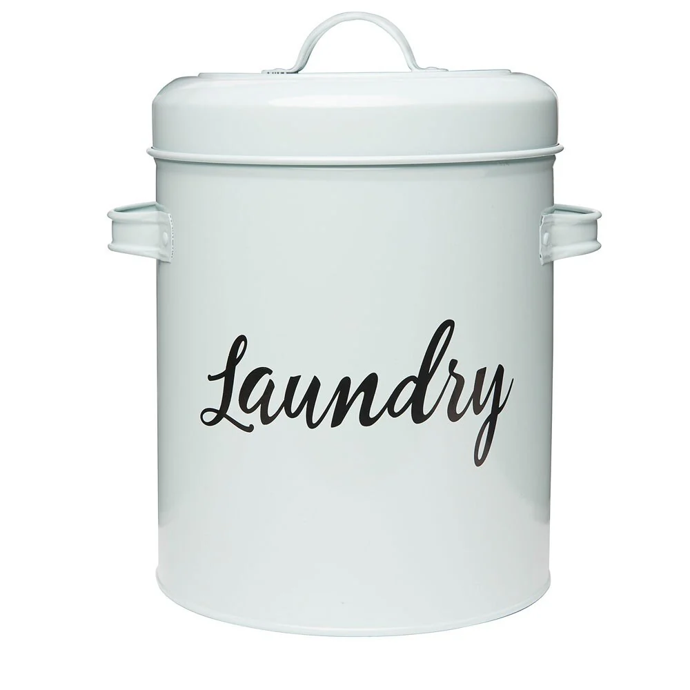 Amici Home Launderette Metal Canister Laundry Detergent Storage Tin