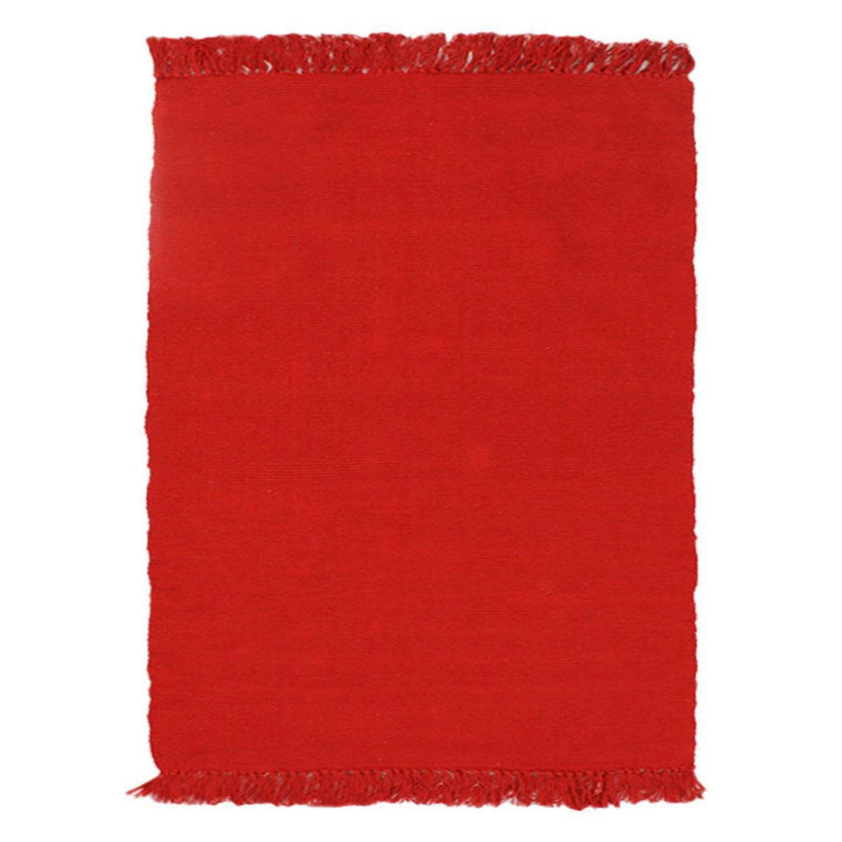 SIMPLY - Tapis 100% coton rouge 120x170