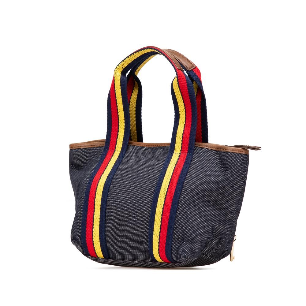 Fendi Preloved Tote Bag Lock Detail Wo - Blue Handbags