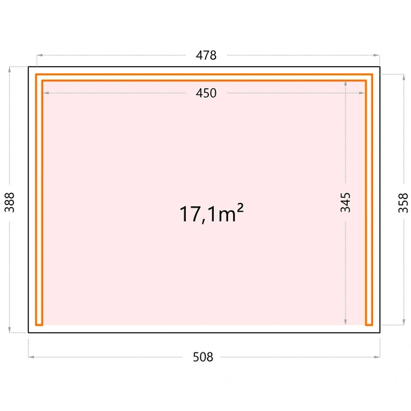 Pavillon »Singolo«, BxT: 478 x 358 cm (Außenmaß), weiß
