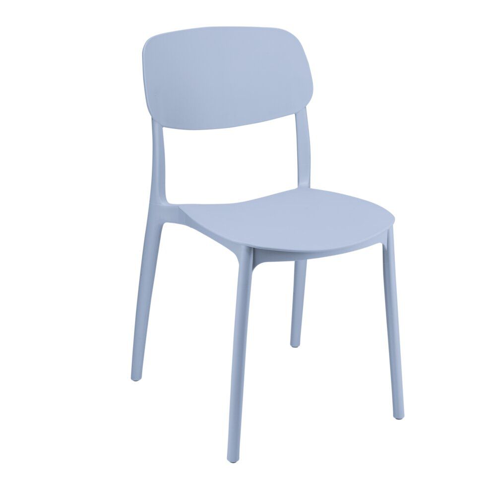 Chaise Ambre polypropylène bleu L46xP39xH77cm