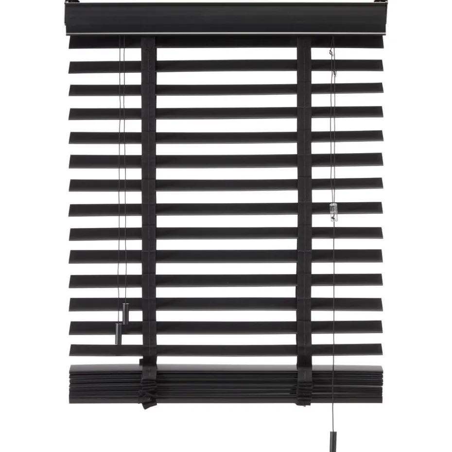 Kwantum Jaloezieën | Houtlook Jaloezie Ravi Zwart 50mm 180×175 Cm 180X175CM