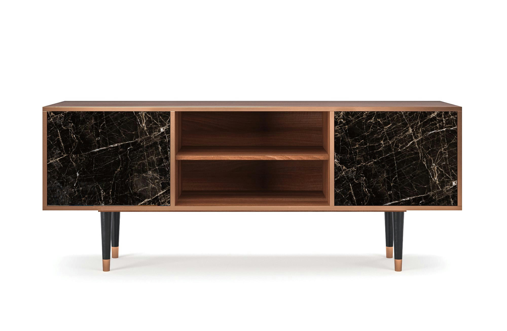 NIGHT ABYSS - Meuble TV  noir 2 portes L 170 cm