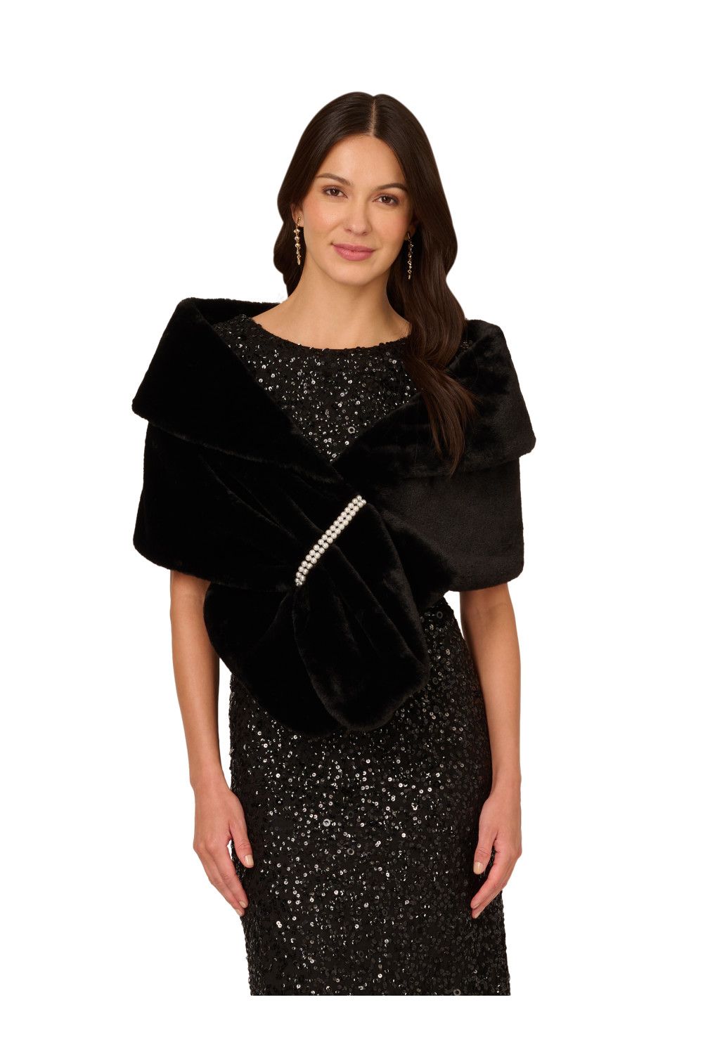 Adrianna Papell Faux Fur Wrap