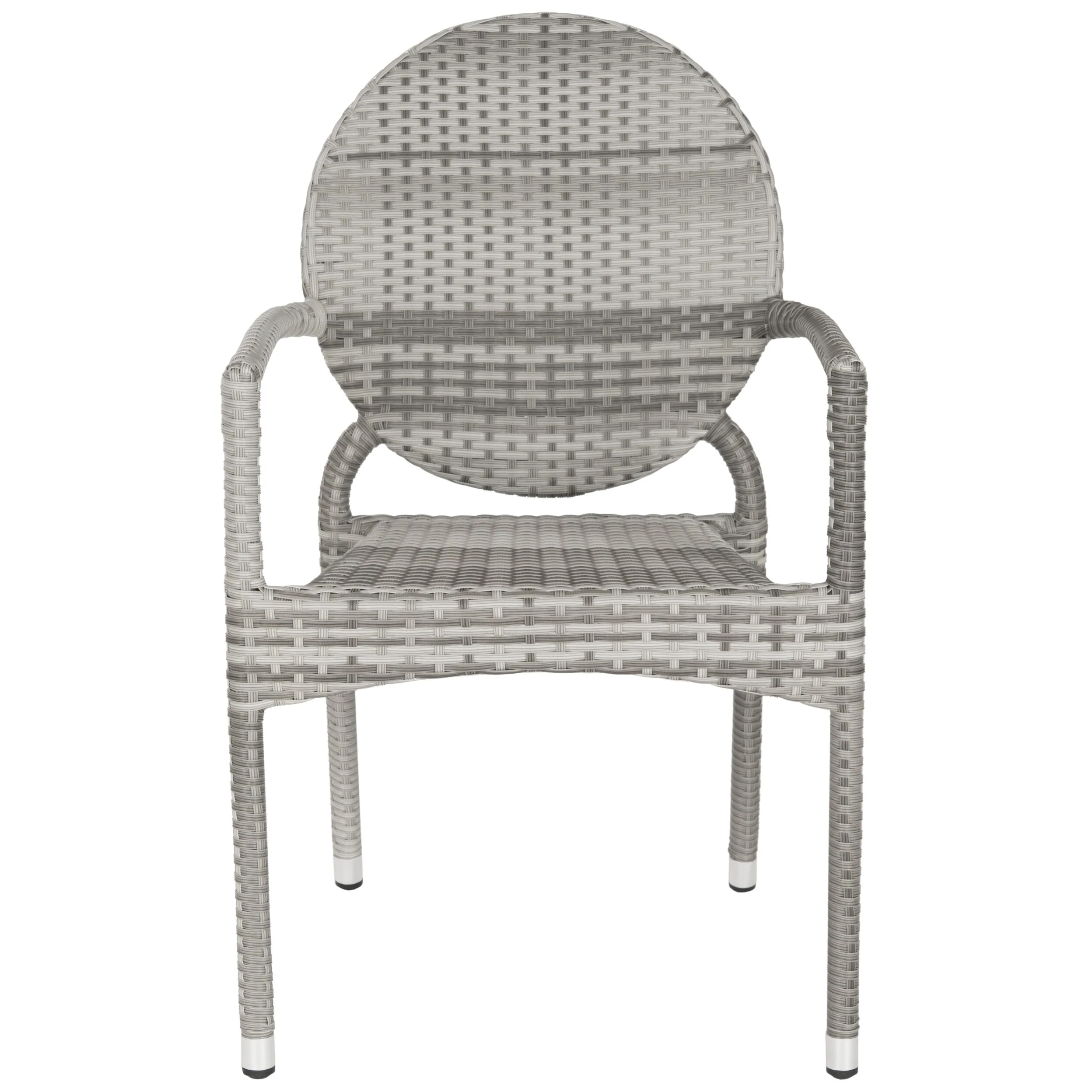 SAFAVIEH Eyrin Grey Indoor/Outdoor Stackable Chairs (Set of 2) - 21Wx22Dx35H