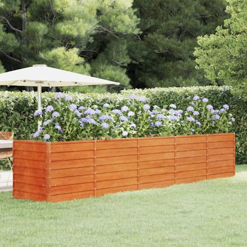 NNEVL Garden Raised Bed Rusty 400x80x77 cm Corten Steel