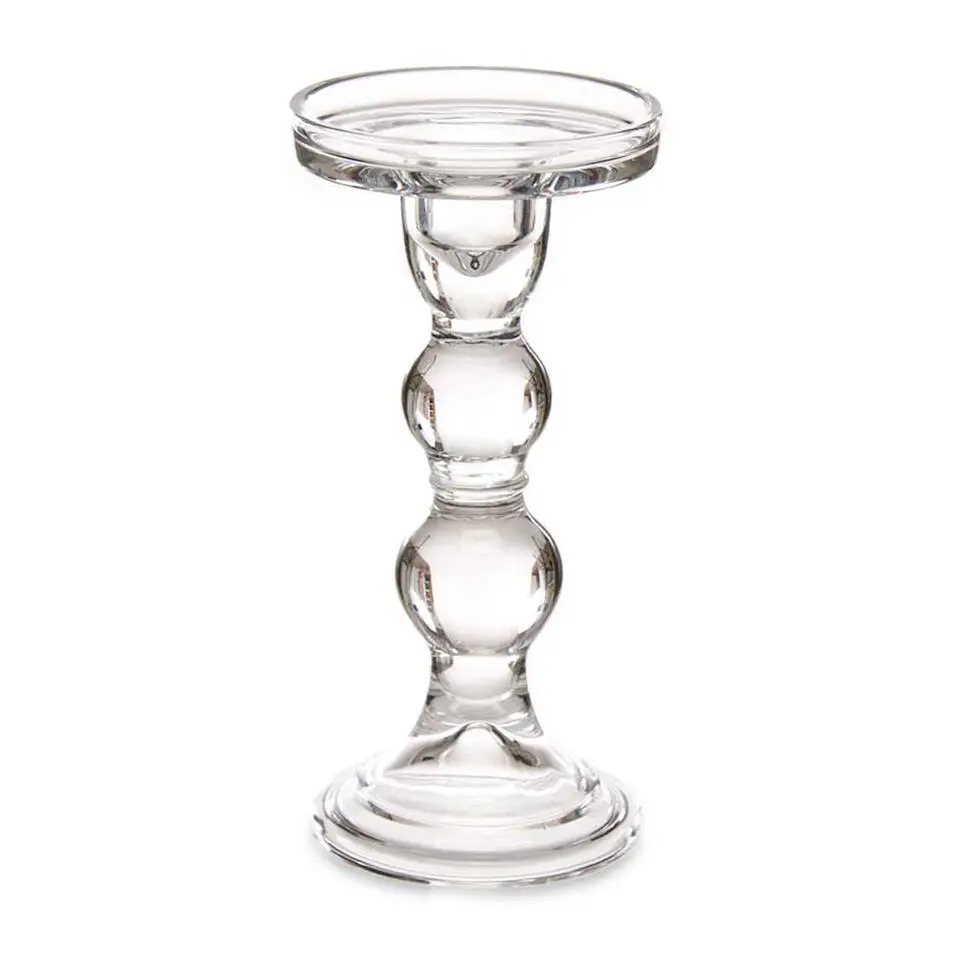 Giftdecor Kaarsen kandelaar - glas - voor stompkaarsen - H18 cm