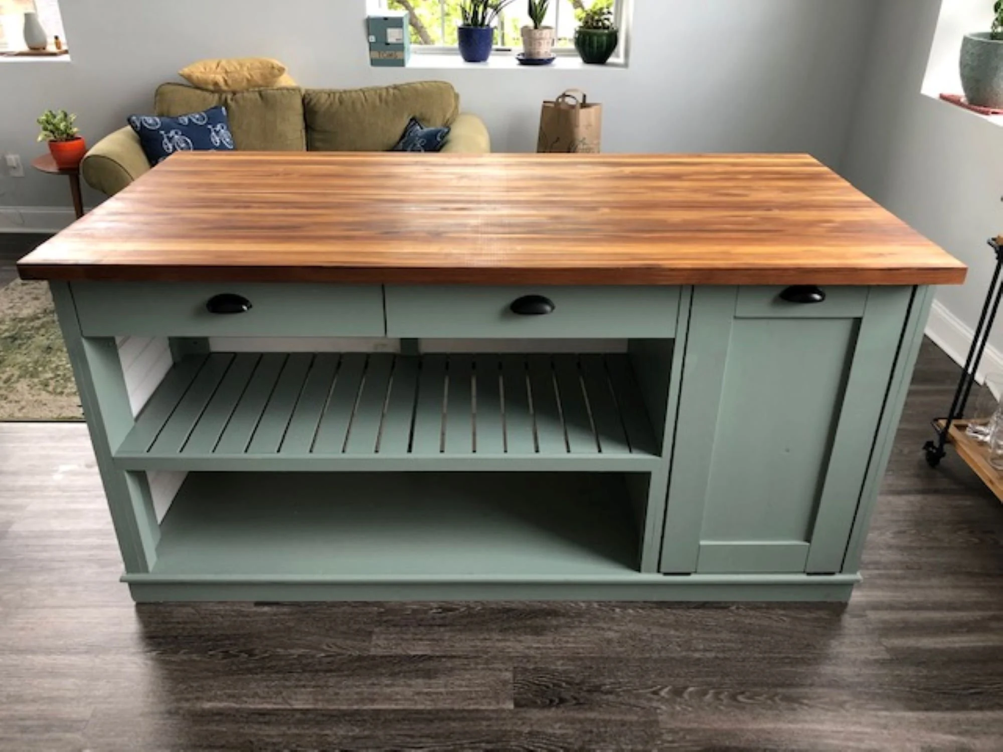 Kitchen Island, Custom Butcher Block Kitchen Island with Seating Option, Dining Table Storage, 