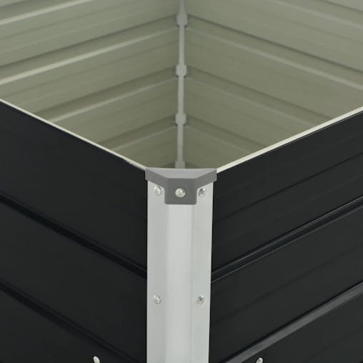 NNEVL Raised Garden Bed Anthracite 100x100x77 cm Galvanised Steel