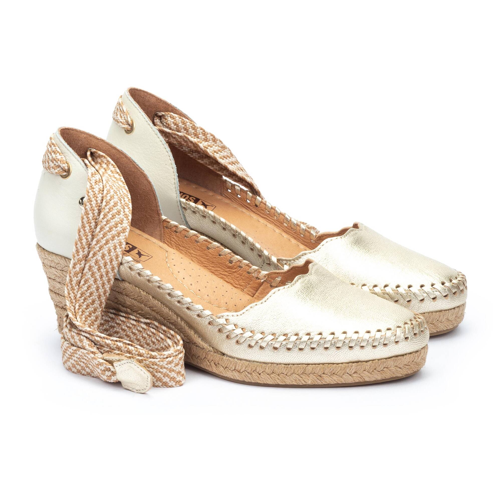 VILA - Sandalias con cintas y cuña para mujer