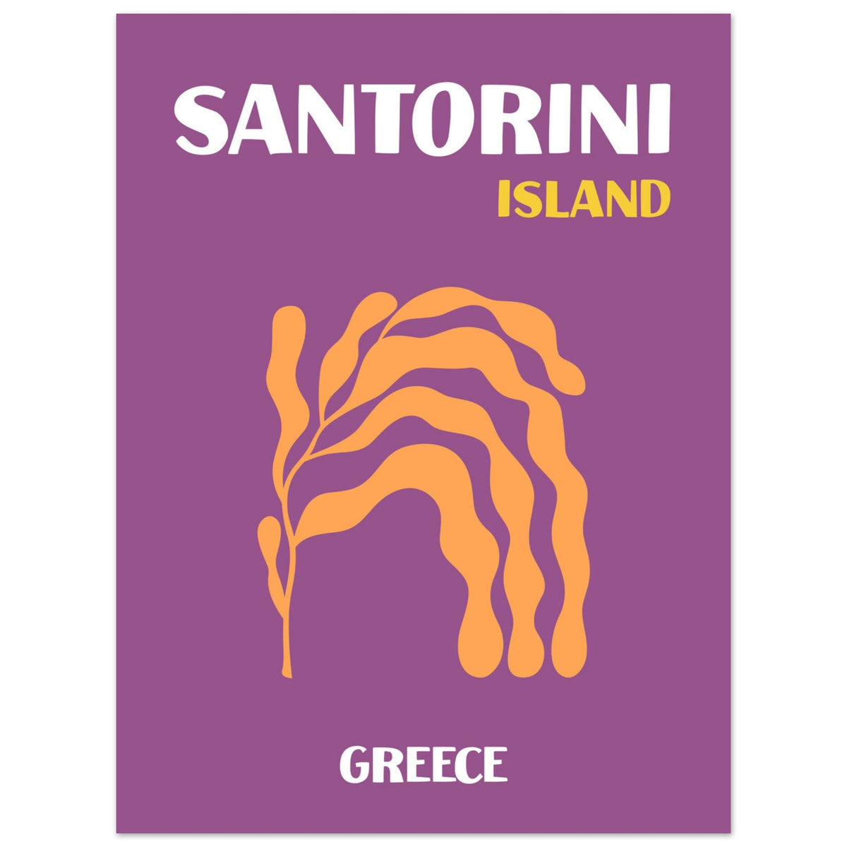 Artfulprints Poster Griekenland - Santorini  - 30x40 cm - Paars